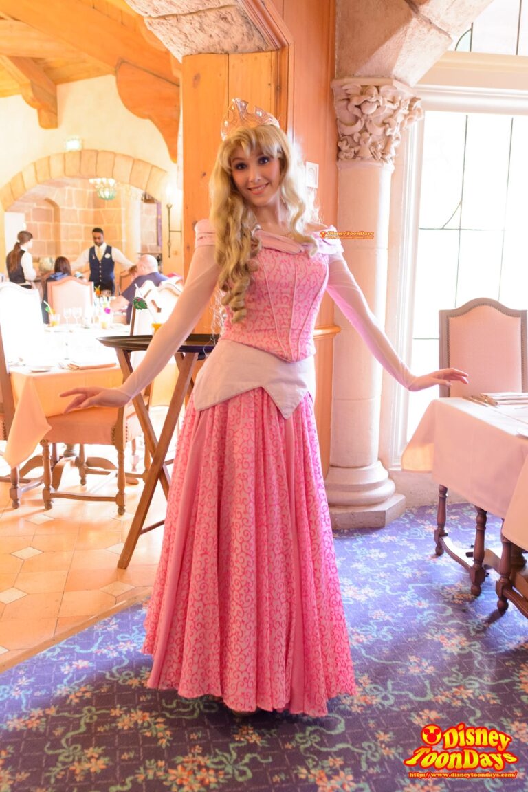 DLP　ディズニーランドパリ　ファンタジーランド　オーベルジュ・デ・サンデリオン　グリーティング　オーロラ姫