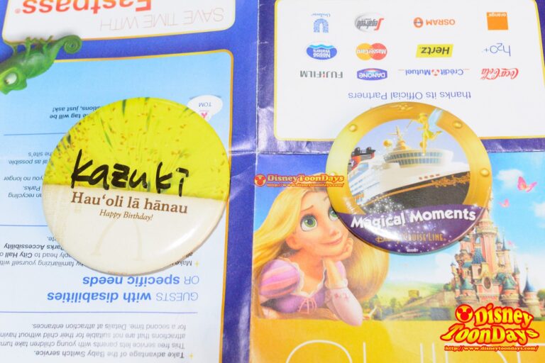DCL Aulani アウラニとディズニークルーズラインで配られているボタン