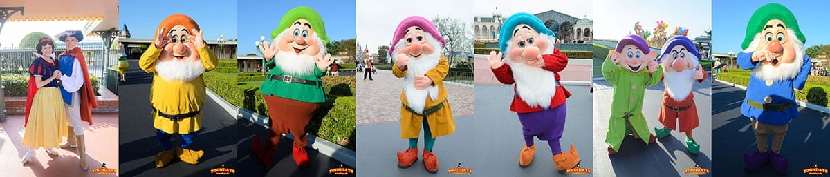 エントランスで会える白雪姫、ザ・プリンス、七人のこびと、ウィックド・クイーン