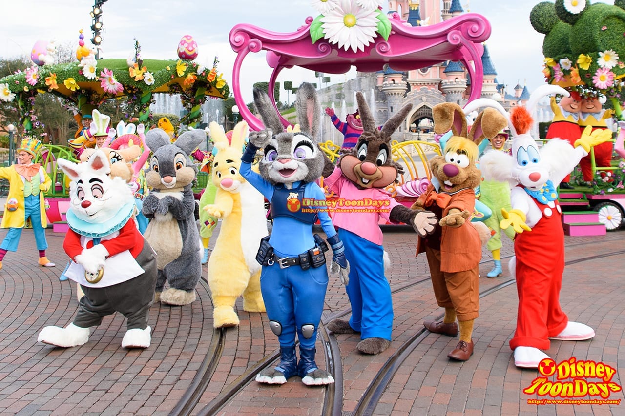 Dlpパレードでイースターワンダーランドが ジュディや三月ウサギ ロジャーラビットも参加 ディズニーブログ Toondays