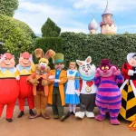 DLP ファンタジーランド グリーティング トゥイードルディー、トゥイードルダム、マーチへア、マッドハッター、アリス、ホワイトラビット チェシャ猫 クイーン・オブ・ハート