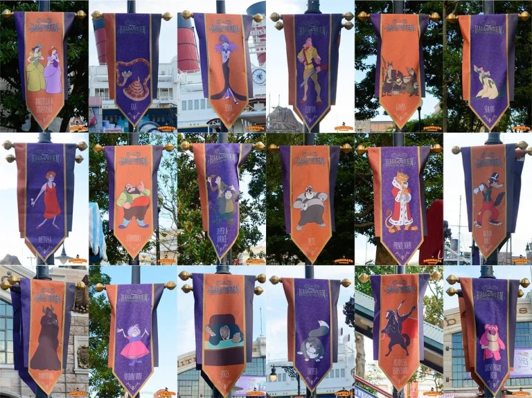 【全キャラ紹介】TDS「ディズニー・ハロウィーン2016」アメリカンウォーターフロントのヴィランズバナー